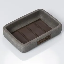 Sealskin Seifenschale Pierra, Polyresin, Farbe: Farbe: Grau, 12.2 x 8.6 x 2.5 cm