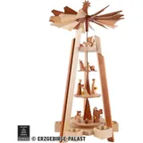 ULMIK Weihnachtspyramide 4-stöckige Pyramide Christi Geburt - natur (60cm) von ULMIK