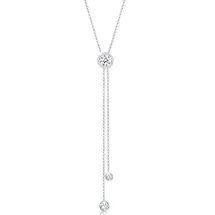 ELLI PREMIUM Halskette Damen Halskette Y-Chain Kreis Geo mit Kristalle in 925 Sterling Silber