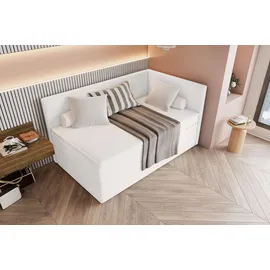 99rooms Phönix Mini Plus Boxspringbett 120x200 cm Webstoff MALMO_NEW Weiß Seitenteil rechts