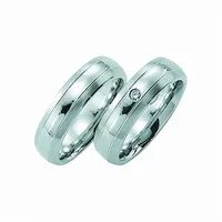 Adelia ́s Partnerring Damen Edelstahl Freundschaftsring, Edelstahlschmuck für Damen silberfarben 52