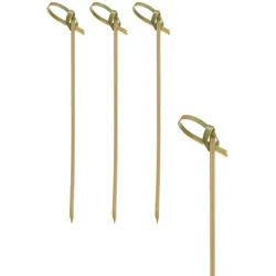 Fingerfood-Spieße "Knoten" / Natur - 10 cm - Papstar Pure (250 Stk) - 1 Packung = 250 Stk - 10 cm - Natur