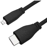Raspberry Pi 4 Official Micro HDMI 2.0 Adapter Cable, schwarz,