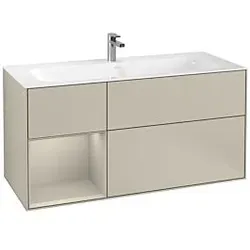 Villeroy und Boch Finion Waschtischunterschrank F060HHHH 119,6x59,1cm, Regal links Sand Matt Lacquer, Sand Matt Lacquer