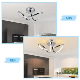 GBLY Deckenleuchte Schlafzimmer Deckenlampe Wohnzimmer: Modern Chrom Design Wohnzimmerlampe 12W Innen Küchenlampe 3000K Warmweiß