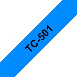 Brother TC-501 Schriftbandkassette 12mm x 7,7m schwarz auf blau