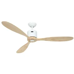 AEROPLAN ECO 132, Ventilator ohne Licht Weiß und helles Holz, CasaFan