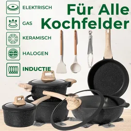 just perfecto household appliances JUST PERFECTO Topf-Set 14-tlg. Induktions Töpfe & Pfannen