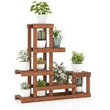 COSTWAY Pflanzenregal mit 6 Ebenen, Blumenregal Holz, Blumenständer Blumentreppe, Pflanzentreppe Holzregal Blumenbank, Pflanzenständer für Balkon, Garten, Terrasse (90x25x91,5cm)
