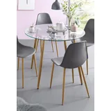 INOSIGN Glastisch Miller, TOPSELLER! (Esstisch, Glastisch, OTTOs Choice), runder Esstisch mit einem Ø von 100 cm, verschiedene Größen braun