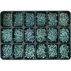 Montagekoffer 9 Linsen-Blechschrauben DIN 7983 zn