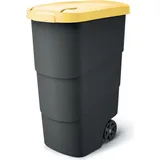Prosperplast Wheeler 90L Müllbehälter mit Rädern und Deckel Mülltonne Müllgroßbehälter Großmülltonne Universaltonne Kunststoff Gelb