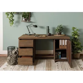MASSIVMOEBEL24.DE Schreibtisch Mango 150x75x78 braun geölt / sandgestrahlt PURE MANGO #110