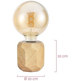 Pauleen Woody Sparkle Tischleuchte aus Holz skandinavische Tischlampe Würfellampe max25W E27