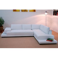 JVmoebel Ecksofa Ecksofa Leder Sofa Couch Polster Eck Sitz Wohnlandschaft Garnitur, Made in Europa weiß