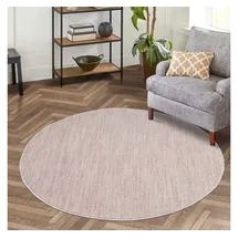 Carpet City Teppich CLASICO 0052, rund, Höhe: 11 mm, Kurzflor, Hochtief-Muster, Boho, Wohnzimmer rosa Ø 200 cm x 11 mm