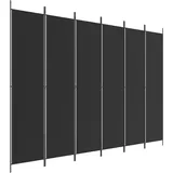 vidaXL 6-tlg. Paravent Schwarz 300x220 cm Stoff