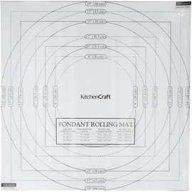 KitchenCraft Sweetly Does It Fondant-Ausroll-Unterlage als Back-Unterlage mit Maßen für Tortendekoration und antihaftbeschichtetem Plastik [2 Teile] - 50 x 50 cm
