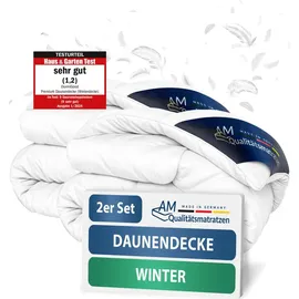 DormiGood | Premium Daunendecke | 2er Set 135x200 cm | Winterdecke | 100% Daunen (900g) | Bettdecke | 135x200 | Winterbett | Winter | Warm | Dick |... | Weiß
