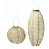 MARELIDA LED Solar Lampion mit Blumenmuster - warmweiß - H: 25cm/40cm - Lichtsensor - ...