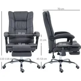 Vinsetto Massage-Bürostuhl Mikrofaser Dunkelgrau