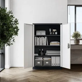 Jan Nowak C001K Aktenschrank 140 cm x 90 cm x 40 cm Grau
