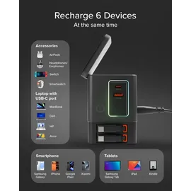 SBS Power Dock Wireless 6in1 100 W MagSafe-kompatibel, Schwarz