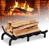 Eikuavons Kaminrost Kaminholzrost Kaminholz Holzregal Feuerrost für Kamin Brennholz Holzrost Feuergitter Kamineinsatz Feuerrost für Innen und Außenbereich, 41 * 32.5 * 12cm