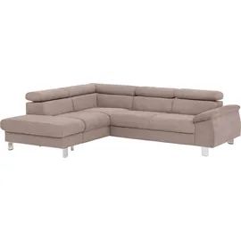 Cotta Ecksofa "Komaris L-Form, B: 249 cm", braun (mud), B:249cm H:72cm T:100cm, Microfaser PRIMABELLE (100% Polyester);Kunstleder SOFTLUX;Feinstruktur (100% Polyester);Kunstleder SOFTLUX/Struktur (100% Polyester);NaturLEDER, Sofas, Ecksofa, mit
