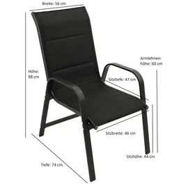 DEGAMO Garnitur LAGOS 5-teilig, Alu + Kunstgewebe schwarz