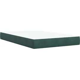 vidaXL Boxspringbett mit Matratze Dunkelgrün 120x200 cm Samt - Grün