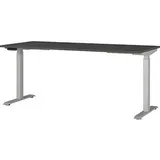 GERMANIA JET höhenverstellbarer Schreibtisch grafit rechteckig, T-Fuß-Gestell silber 180,0 x 80,0 cm