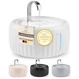 PrettyPaw Katzenbrunnen Aqua Flow Pro [NEUEINFÜHRUNG] Super leiser, BPA-freier 3L Trinkbrunnen für Katze mit LED und Aktivkohlefilter I Leicht zu reinigender Katzen Trinkbrunnen I Aqua Flow (Weiß)