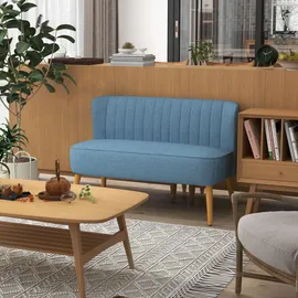 Homcom 2-Sitzer Stoffsofa Retro-Look Holzrahmen 117 x 56,5 x 77 cm