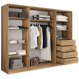 masseno Schwebetürenschrank PINA 235 x 205 x 58 cm Braun