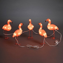 Konstsmide 6267-803 Acryl-Figur Flamingo 5er Set LED Acryl Motiv Flamingo-Set, 5-tlg. 40x Bernstein