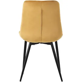 ML-Design Esszimmerstühle 6er Set Senfgelb, Sitzfläche aus Samt mit Rückenlehne