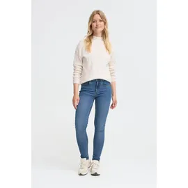 Oxmo Slim-fit-Jeans OXHelle", Damen, Gr. 27/30, Länge 30, blau (mid blau denim), Obermaterial: 68% Baumwolle CO. 27% Polyester PES. 3% Viskose CV. 2% Elasthan EL., Jeans Slim-fit-Jeans
