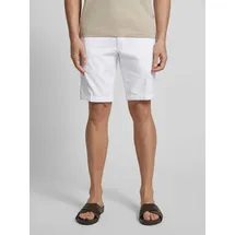 Bugatti Slim Fit Shorts aus Baumwoll-Leinen-Mix, Weiss, 50