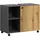 trendteam smart living PureBliss Waschbeckenunterschrank auf Rollen Anthrazit/Evoke Eiche Rillenoptik 2 offene Fächer 1 Einlegeboden (BxHxT) 80 x 64 cm Edle Metallgriffe
