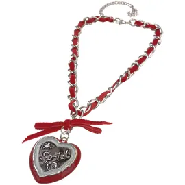 Allgäu Rebell Kette mit Anhänger Rosi rot / Metall