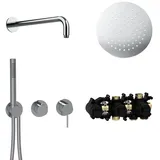 Herzbach MODUL7 Duschsystem, Einhebelmischer, 70.702712.1.01 Wandarm Regenbrause 250mm Chrom