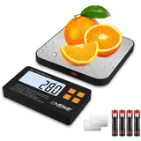 KNSWE Waage Küchenwaage Digital mit Wireless Geteilt LCD-Display 1g/15kg Genau Feinwaage Küche 304 Edelstahl Essenswaage Tara-Funktion 7 Einheiten Digitalwaage Gramm zum Backen Kochen Lebensmittel
