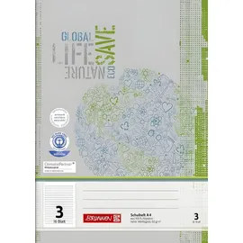 Brunnen 104410301 Recycling-Schulheft DIN A4, 16 Blatt, einfaches Heft