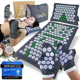 Akupressurmatte Set mit Kissen, Tasche, Massagehandschuhe, Entspannung geschenk, massagematte, akupunktur matte akkupressmatte Hilfe bei Verspannungen, Rückenschmerzen - Caspor®