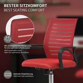 ML-Design Bürostuhl ergonomisch, Rot,