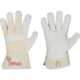 strongHand Handschuh CALCUTTA EN388 Gr.9 naturfarben Rindleder Doppelnaht gummierte Stulpe