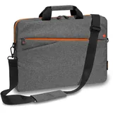 Pedea Laptoptasche Fashion Notebook-Tasche bis 17,3 Zoll (43,9 cm) Umhängetasche mit Schultergurt, grau/orange