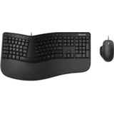 Microsoft Ergonomic Desktop Kabelgebunden, USB Membran Key Switch QWERTY - Schwarz - Maus enthalten - Schwarz