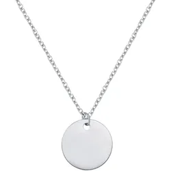Hey Happiness Kette mit Kreis Anhänger Edelstahl Silber Damen 